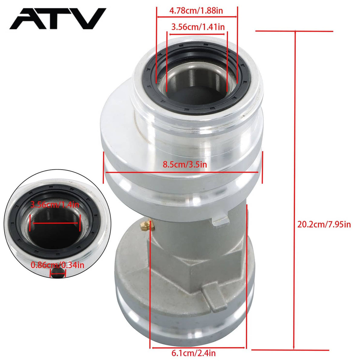 Solidspare Rear Axle Bearing Housing Carrier Hub for Polaris Trail Blazer 250 1999-2004