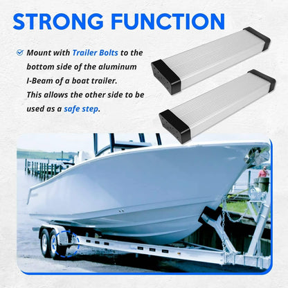 Solidspare Aluminum Boat Trailer Square Fender Mount and Step Pad Bolt On Brackets