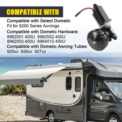 Solidspare Black 3317084.000U Motor Drive Fits Dometic 9200 Series RV Awning