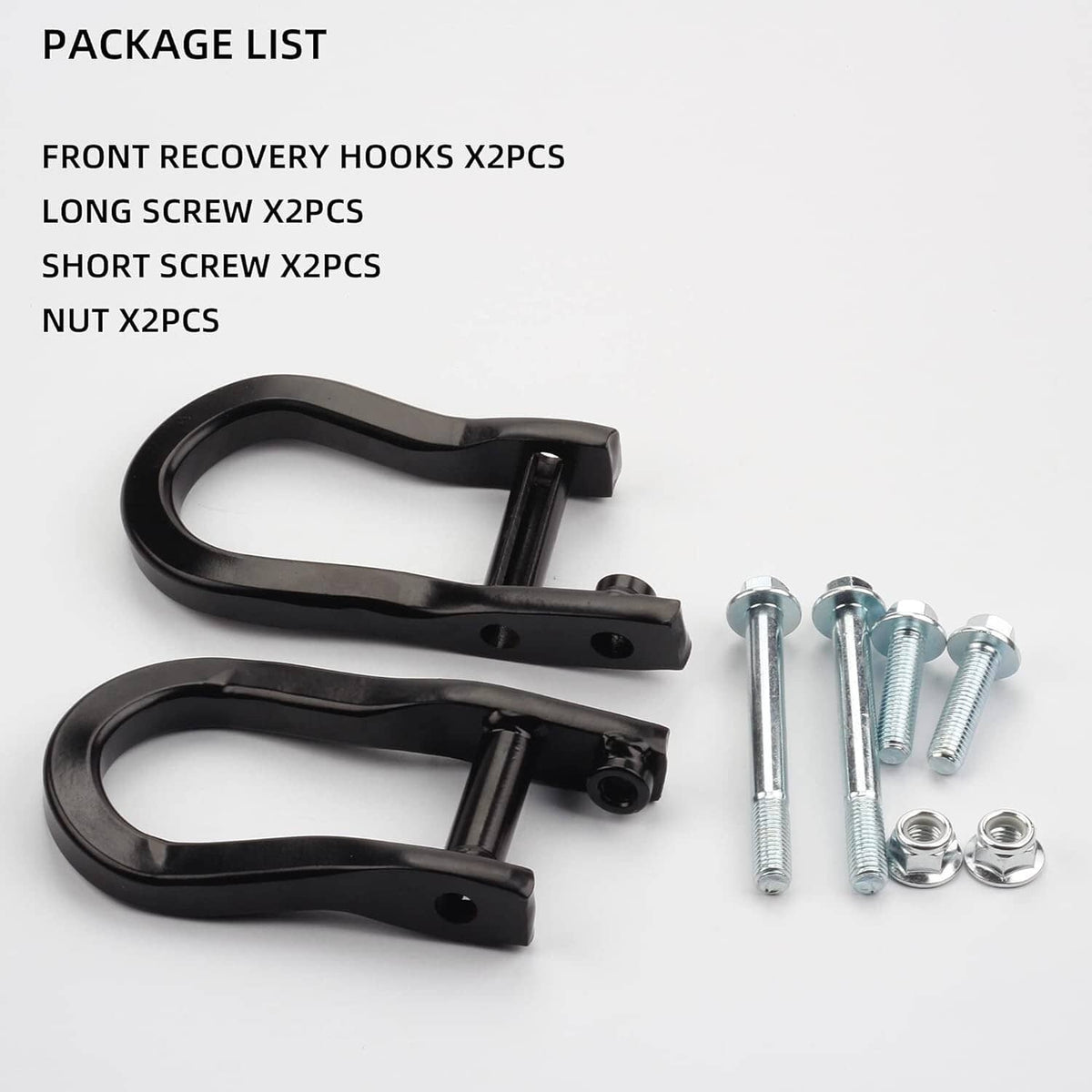Solid Spare Pair Black Tow Hooks 84072463 For Chevrolet GMC Silverado Sierra 1500 2007-2019
