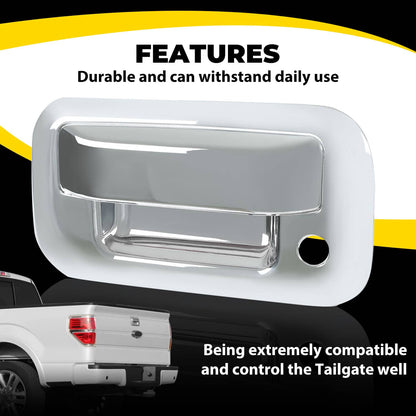 Solid Spare For Ford F-150 F150 4 Door 2004-14 Chrome Outside Tailgate Handle Cover Overlay
