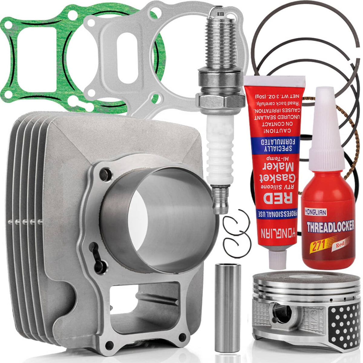 Solidspare 74mm Big Bore Cylinder Piston Top End Kit Fits For Honda TRX250EX 2001-2008 New