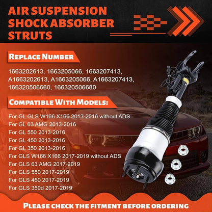 Solidspare Front Air Suspension Shock Struts w/ADS Set For Mercedes W166 X166 GL450 GLS550