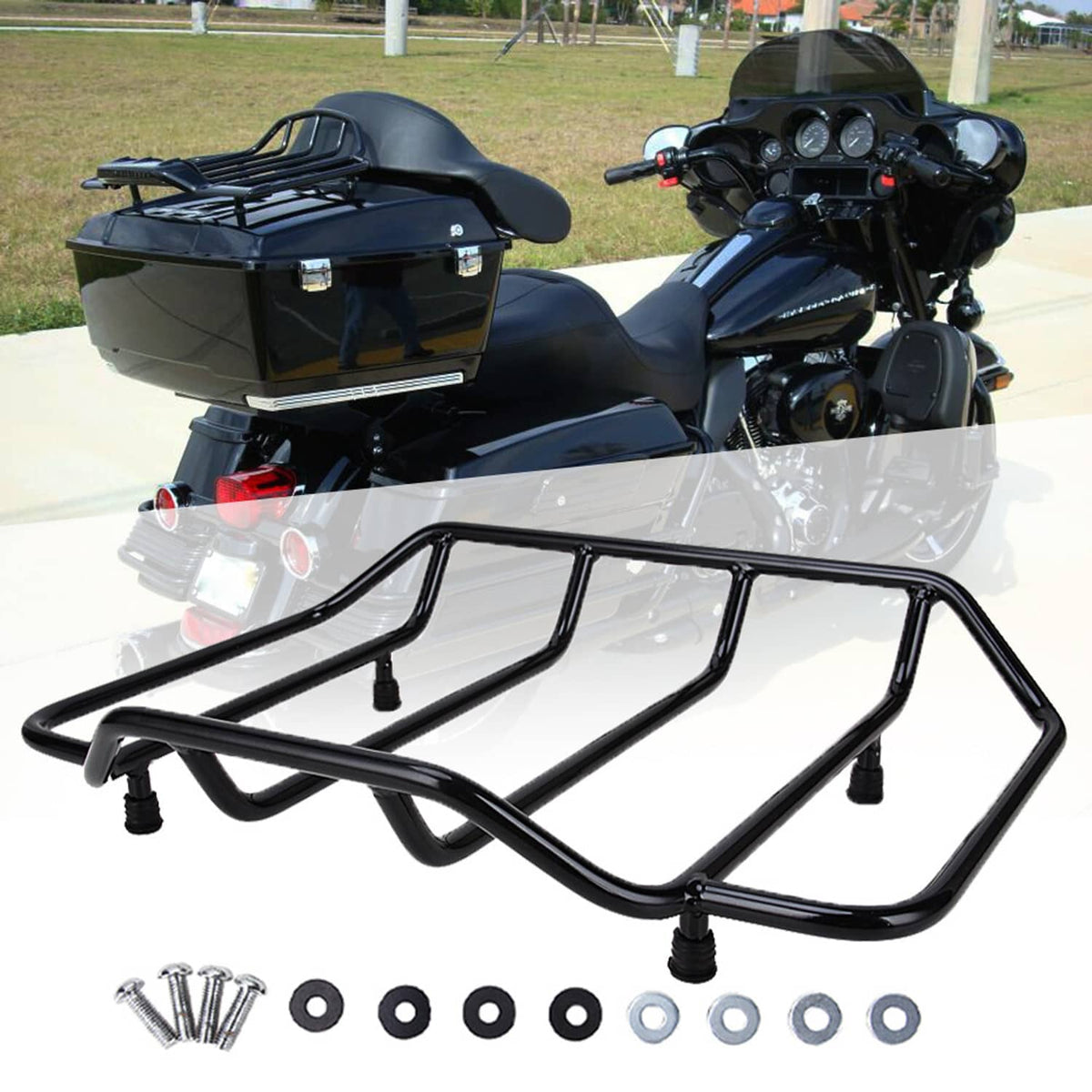 Solidspare Tour Pack Pak Trunk Luggage Top Rack For Harley Road King Electra Glide 53665-87