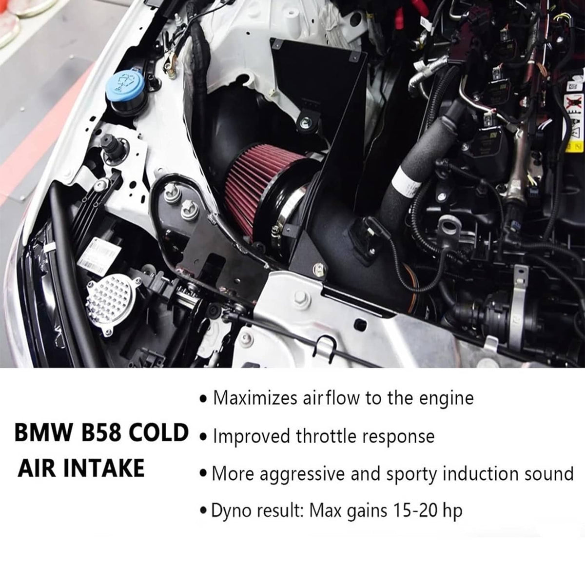 Solidspare 4" Cold Air Intake System Kit + Red Filter For BMW 2019+ M340i G20 G21 B58 3.0L
