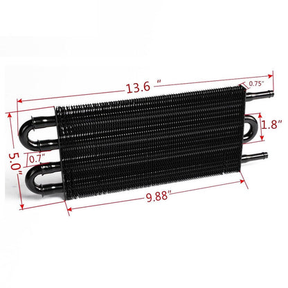 Solidspare 4 Row Remote Transmission Oil Cooler Auto-Manual Radiator Converter Universal