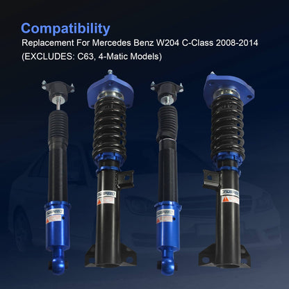 Solidspare Coilovers Struts Shocks For 2008-2014 Mercedes-Benz C-Class W204 C200 C250 C350