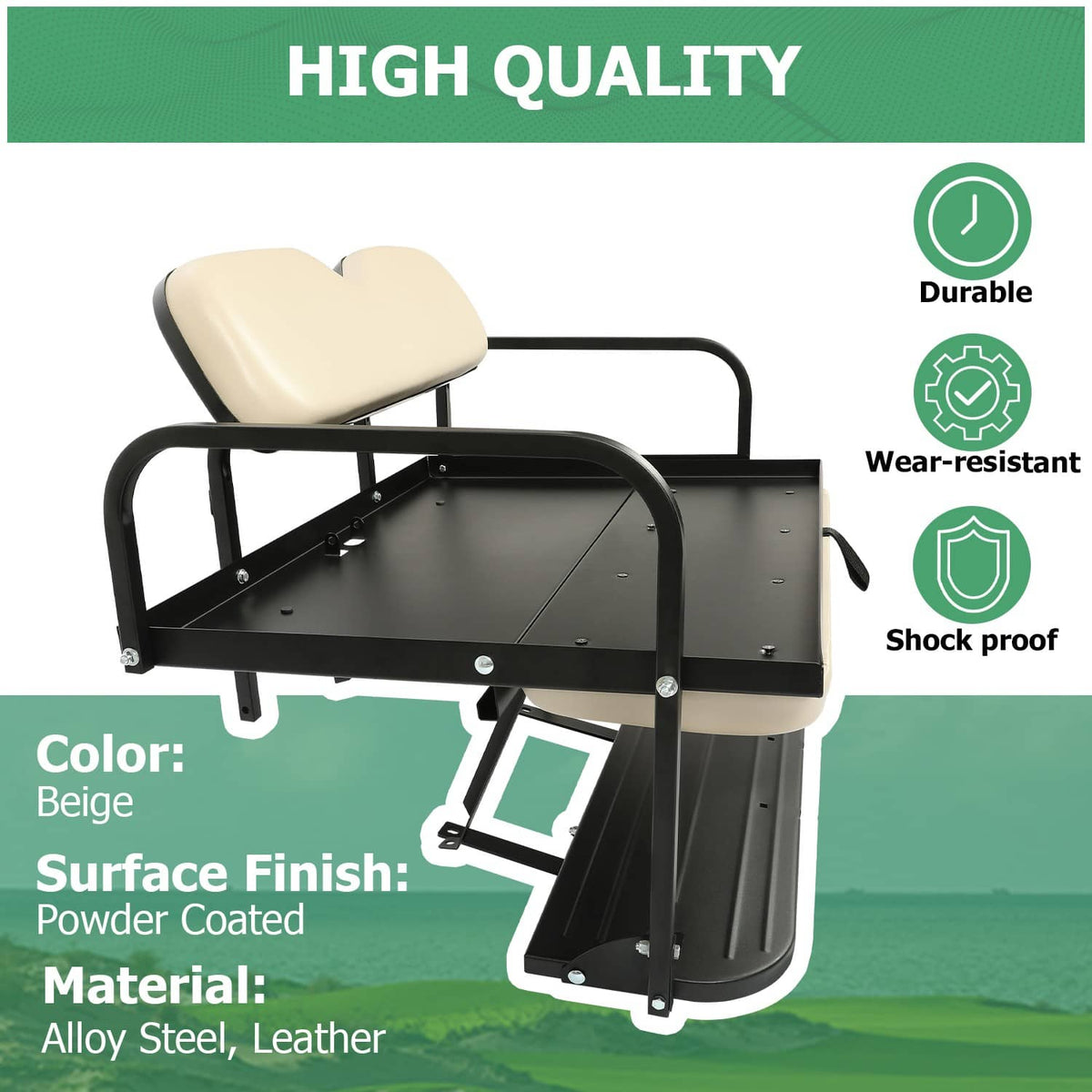Solidspare Flip Folding Rear Back Seat Kit For Yamaha Drive G29 2007-2016 Golf Cart