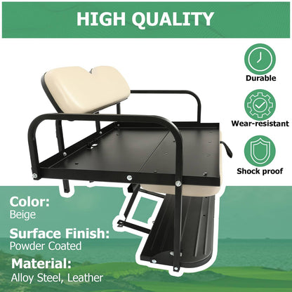 Solidspare Flip Folding Rear Back Seat Kit For Yamaha Drive G29 2007-2016 Golf Cart