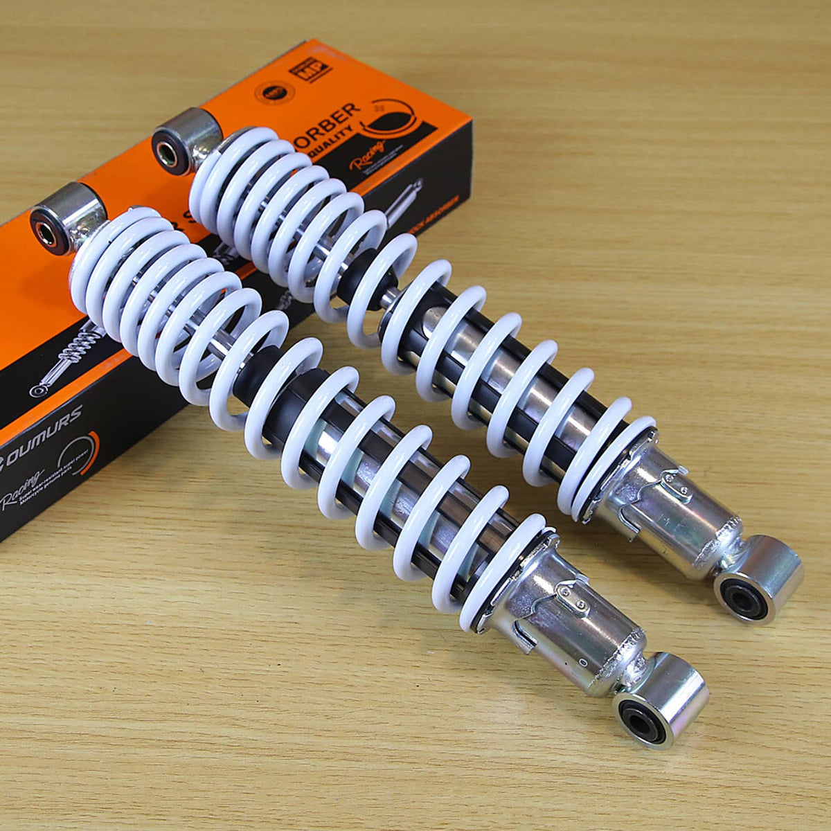 Solidspare Front Shocks Absorbers White Spring for Yamaha Banshee 350 YFZ350 ATV 1987-2006
