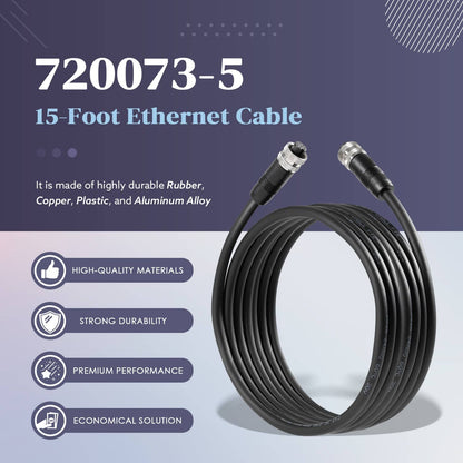 Solidspare Replace HB 720073-5 15 Foot Boat Ethernet Cable AS EC 15E 15ft Fit for Helix 15