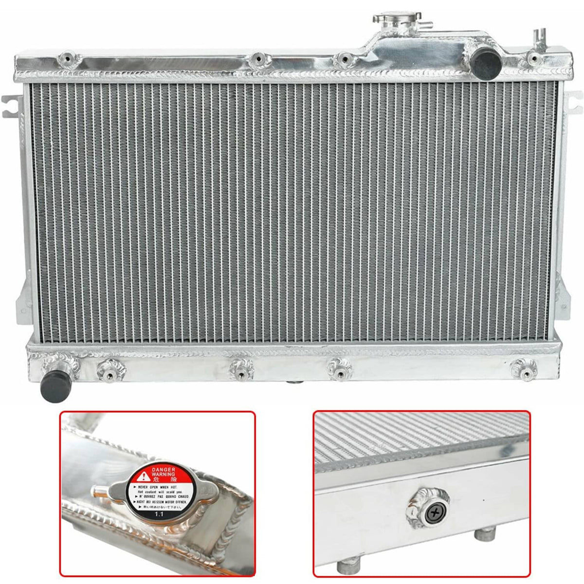 Solidspare 2 Row 40mm Core Racing Radiator Bolt On For 1990-97 Mazda Miata MX5 MT Aluminum