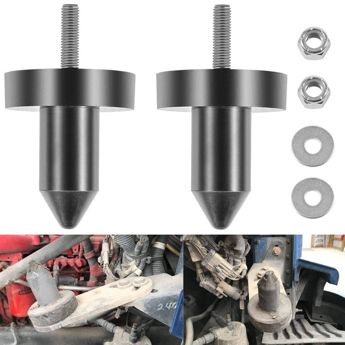 Solid Spare 2set For Kenworth W900,T2000,T800,T660,T600A,T600 924-5410 Hood Pin Poly Kit