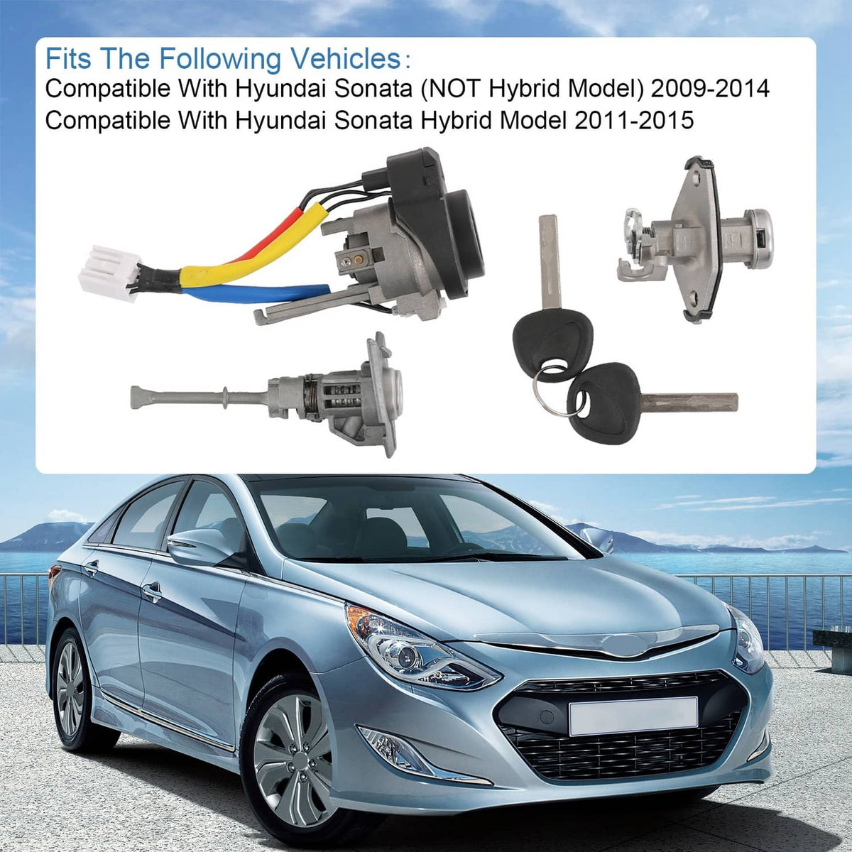 Solidspare Ignition Switch Front Left Door Lock Barrel 81970-3SA00 For Hyundai Sonata 09-14