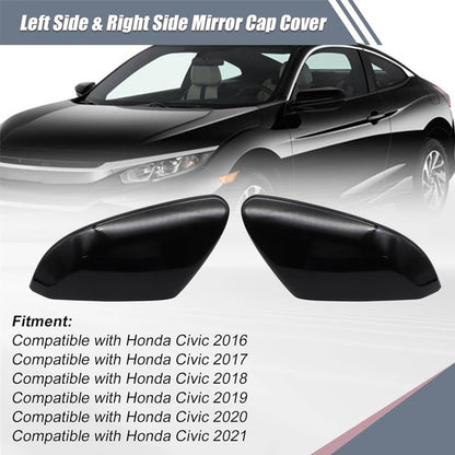 Solidspare Pair For Honda Civic 2016-2021 Mirror Covers Caps Gloss Replacement 76201TBAA11