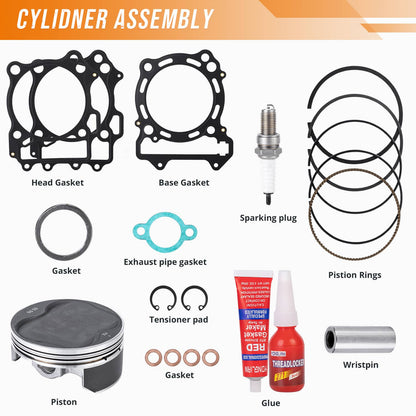 Solidspare LTZ DRZ 400 Z400 94mm Big Bore Cylinder Piston 434cc Top End Rebuild Kit 12.3:1