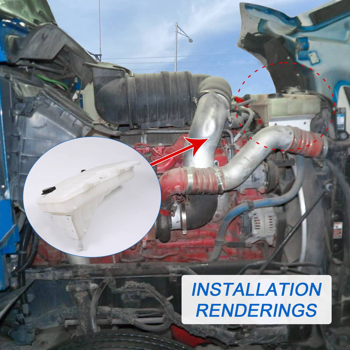 Solidspare Coolant Recovery Reservoir Bottle Tank NEW For Kenworth T660 T800 Peterbilt
