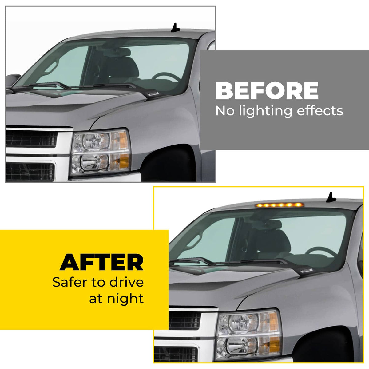 Solid Spare Center LED Roof Marker Cab Light For Chevrolet Silverado 2500HD 3500HD 2007-2021