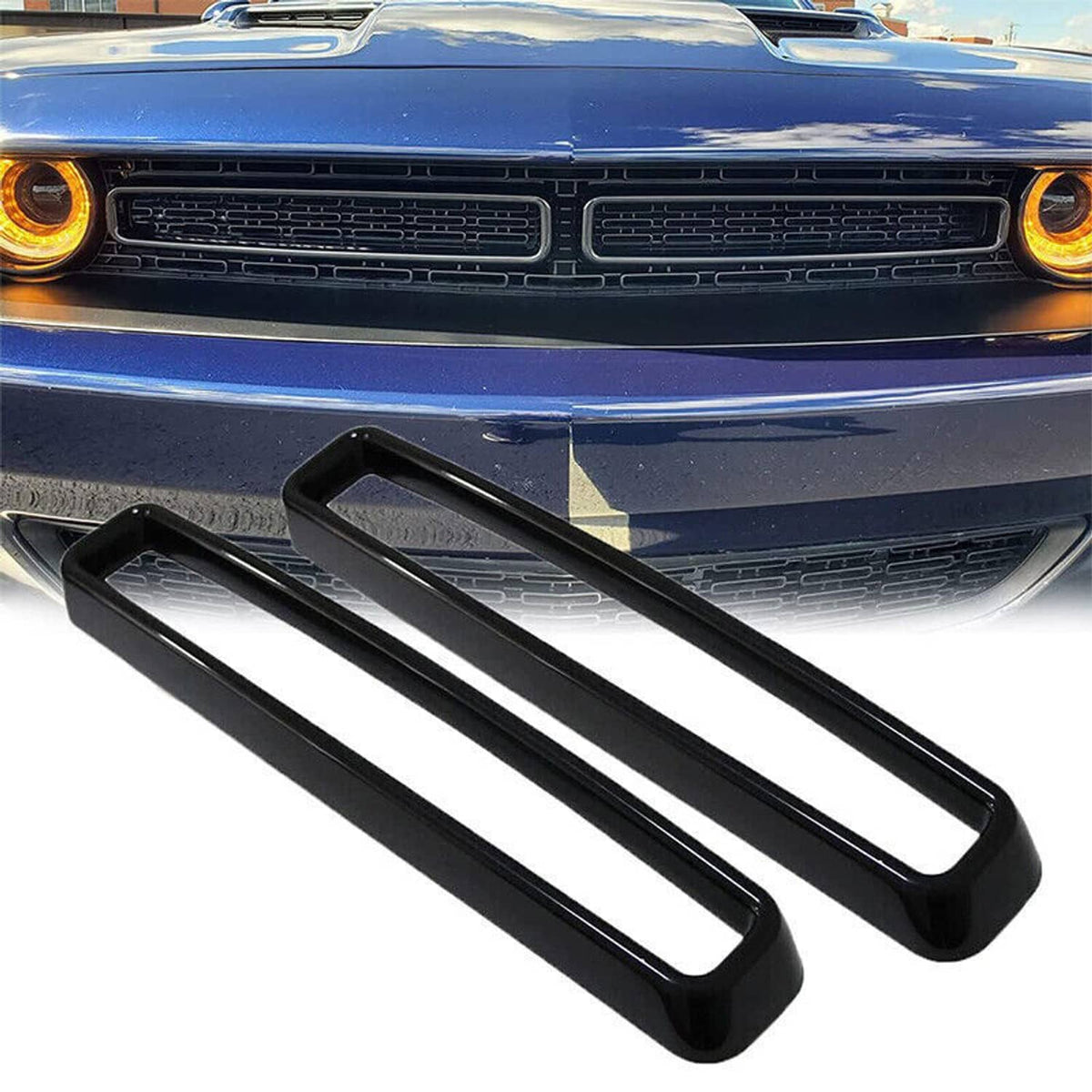Solidspare Front Grill Mesh Grille Inserts Trim Exterior for Dodge Challenger 2015-2022 New