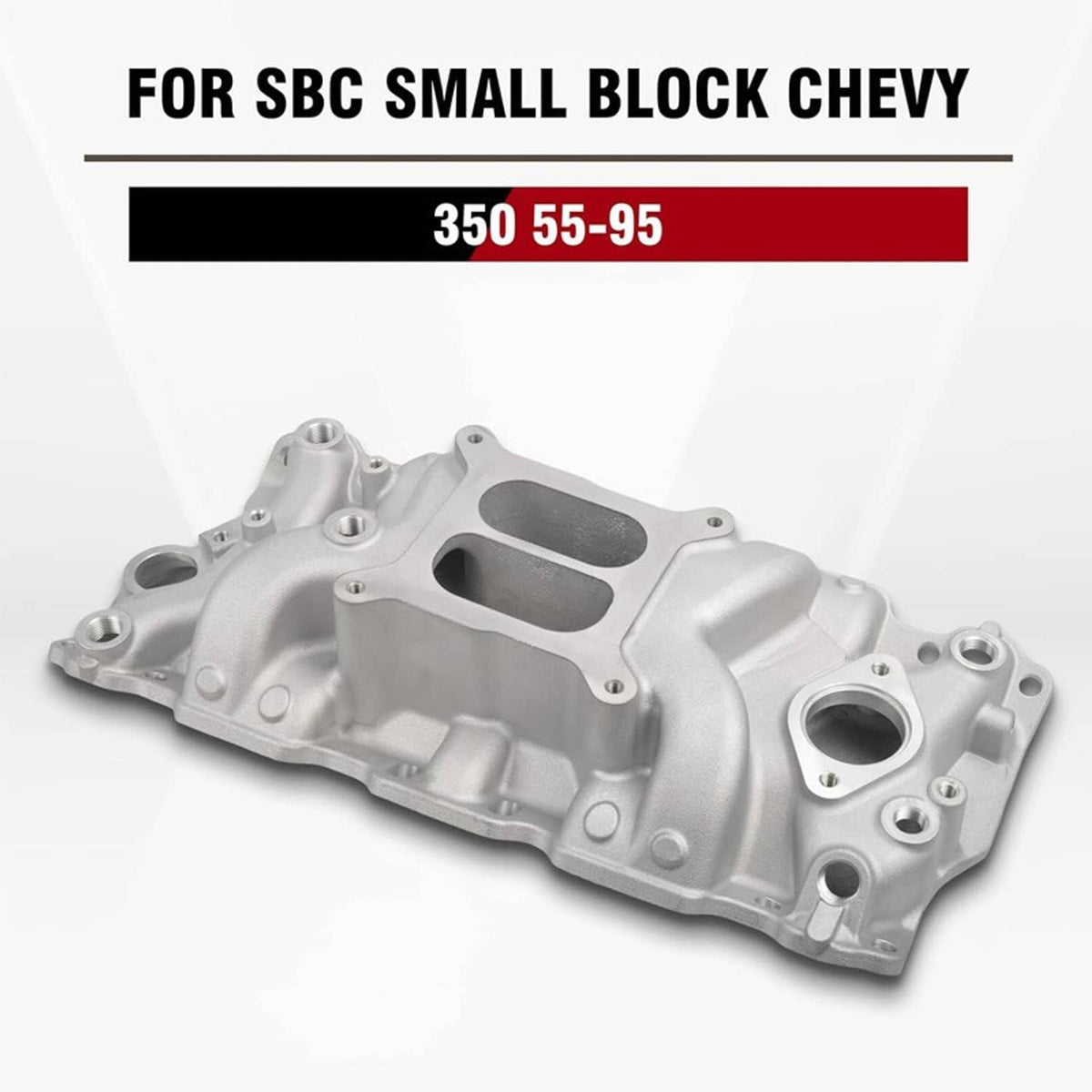 Solidspare Aluminum Dual Plane Intake Manifold 22026 For SBC Chevy 350 Small Block