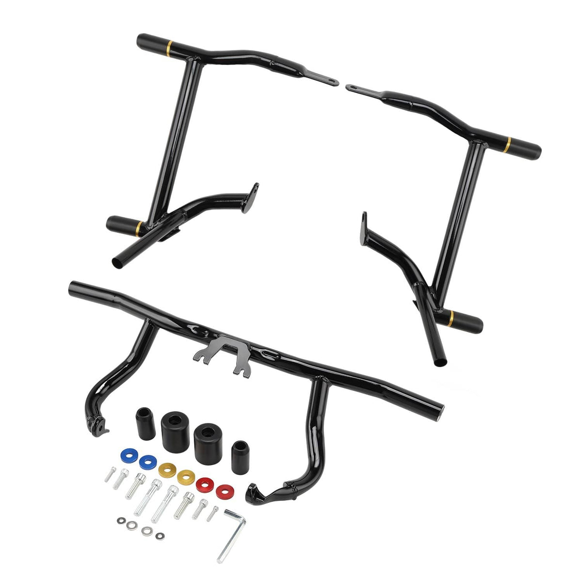 Solidspare Steel Front & Rear Guard Steel Crash Bar For Harley Touring Road King Glide 14+