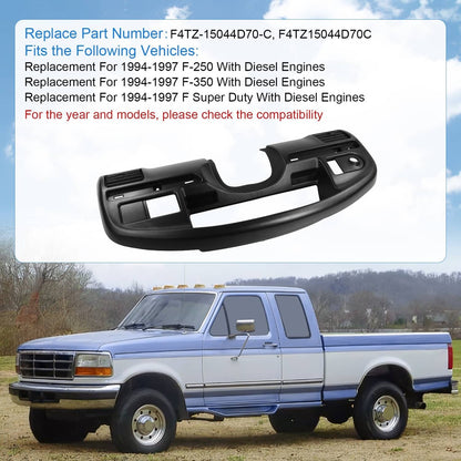 Solidspare Dashboard Instrument Cluster Panel Bezel For 94-97 Ford F250 F350 Diesel 7.3L V8
