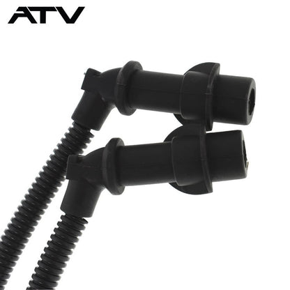 Solidspare ATV 2×Ignition Coil Spark Plug Caps & Wires For Polaris Ranger 700 RZR