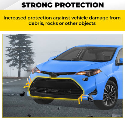 Solid Spare For 2017 2018 2019 Toyota Corolla L LE XLE Front Bumper Lower Grille Black Grill