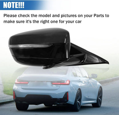 Solidspare Passenger Side Mirror w/ Blind Spot For 2019-2023 BMW 320i 330i 330e 51169854786