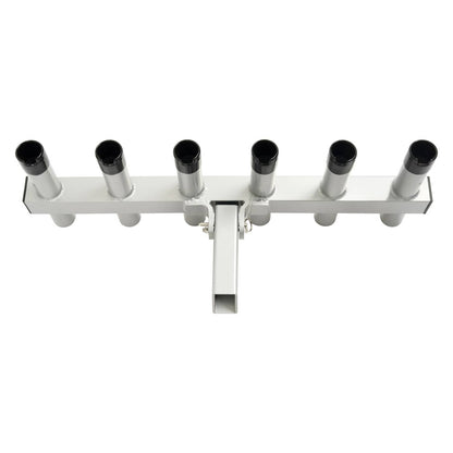 Solid Spare Hitch Mount Fishing Rod Holder 6 Pole For 2" Hitch Receiver Truck Rod Rack