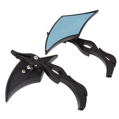 Solidspare Motorcycle Black Blade Rear view Mirrors For Harley Cruiser Bobber Chopper Honda