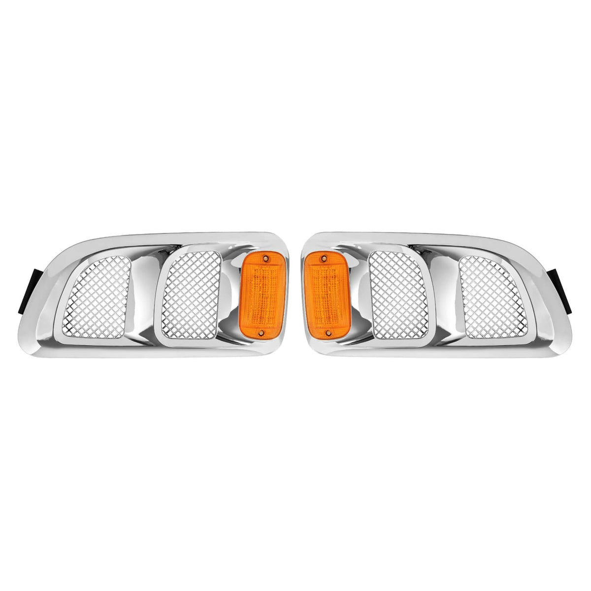 Solid Spare Pair Hood Side Vents Silvery Air Intake Trim Fit 1997-2009 Sterling Truck