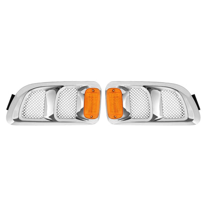 Solid Spare Pair Hood Side Vents Silvery Air Intake Trim Fit 1997-2009 Sterling Truck