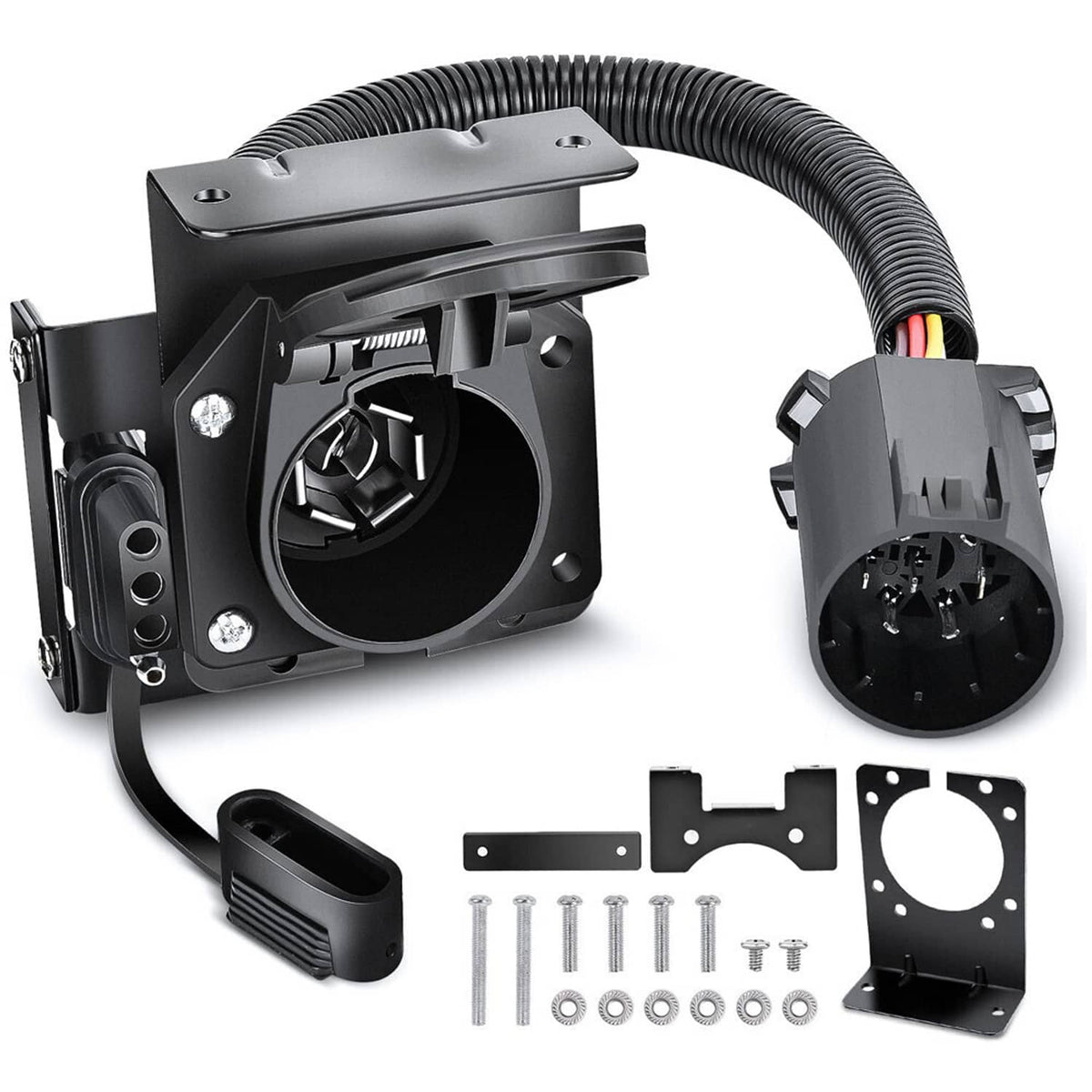 Solidspare 7 Way Trailer Wiring Harness 4 Way Flat Plug Kits For Chevy Silverado 1500 2500