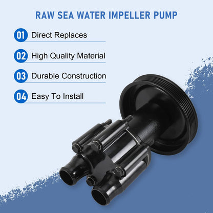 Solidspare Raw Sea Water Pump & Pulley 46807151A9 for MERCRUISER 4.3L 5.0L 5.7L 6.2L 7.4L