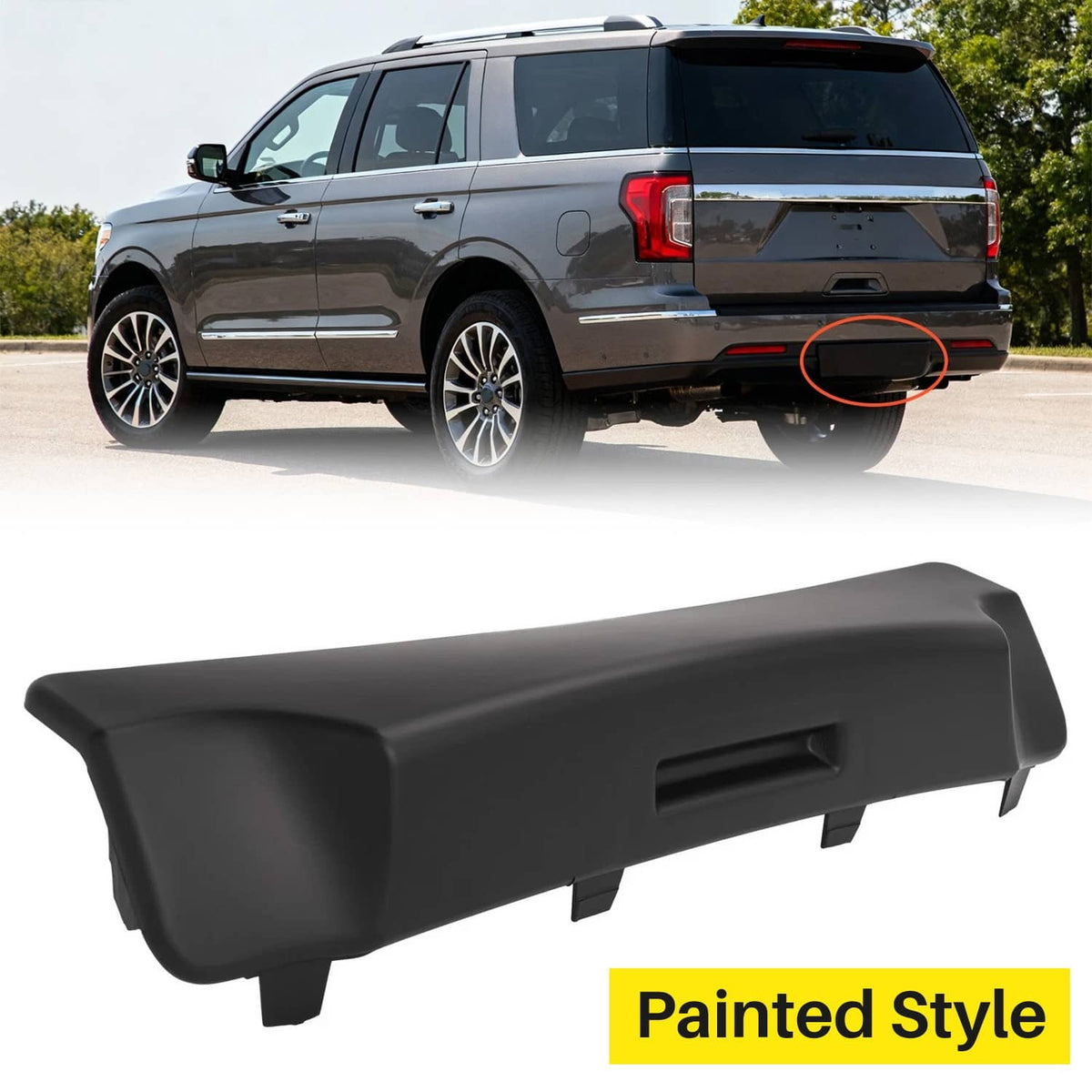 Solid Spare Painted Matte Black Trailer Hitch Panel Cover Receiver For Ford Expedition 18-21