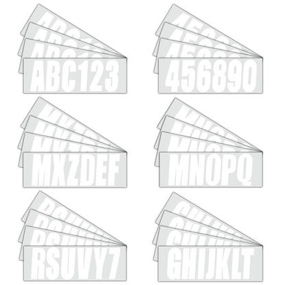 Solid Spare White Decal 4 Sets of A-Z & 0-9 For Boat Letters & Numbers Registration Stickers