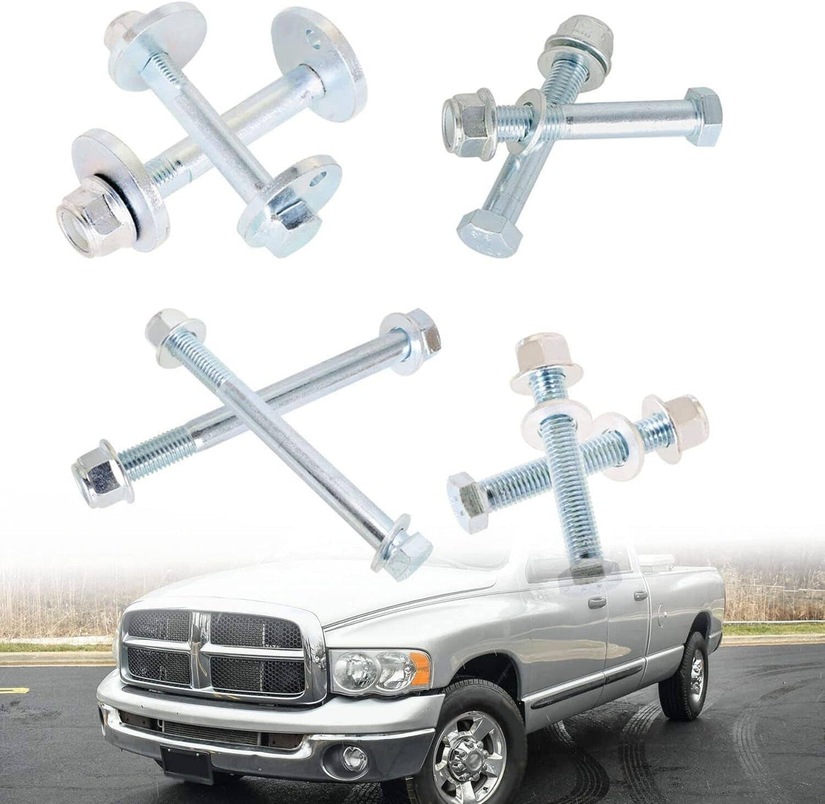 Solidspare Front Control Arms Cam Bolts & Hardware Kit For 2002-09 Dodge Ram 1500 2500 3500