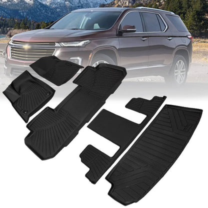 Solidspare Front and Rear Floor Mats & Cargo Liner Carpet for 2018-2025 Chevrolet Traverse