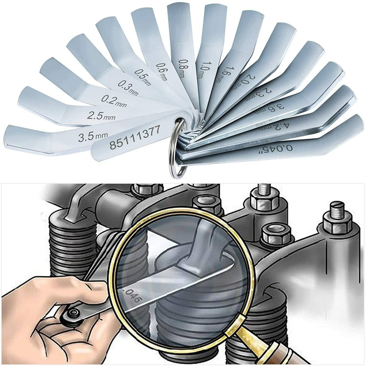 Solidspare Feeler Gauge Jake Brake Tool Set 88880053 88880052 85111377 For Volve Mack 14PCS