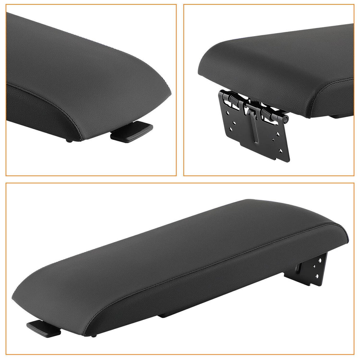 Solidspare New Black Armrest Center Console Lid Cover FA8Z-7406024-AB For 2013-19 Ford Flex