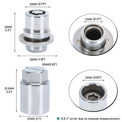 Solidspare Alloy Wheel Lock Lug Nut Set For Anti Theft For Toyota and Lexus 00276-00900