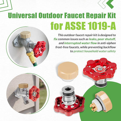 Solidspare for ASSE 1019-A Outdoor Faucet Repair Kit w/VACVBKX1B Vacuum Breaker kit, 2 Pack
