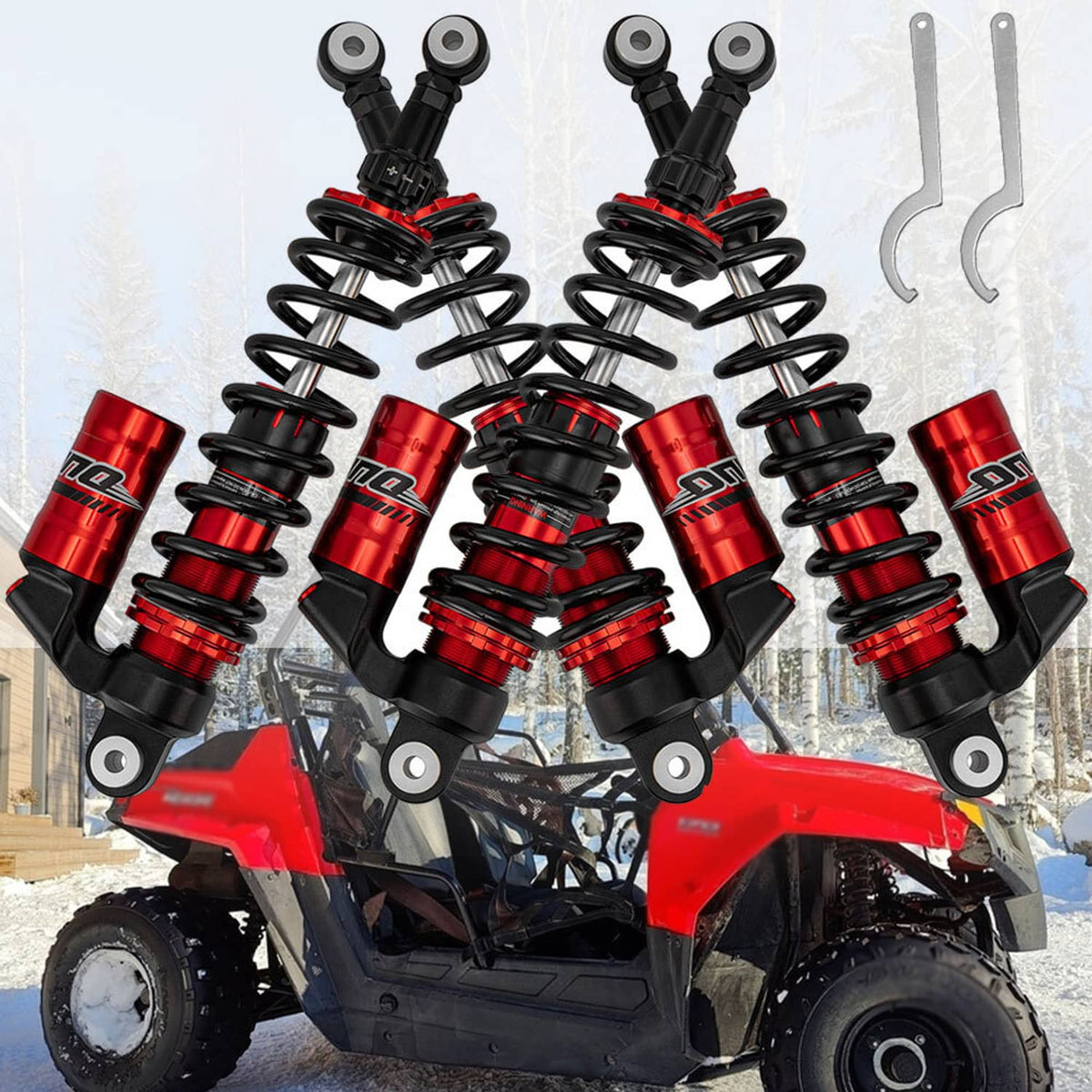 Solidspare FULL SET Air Shocks Absorbers Suspensions Fit For Polaris RZR 170 2009-2021 UTV