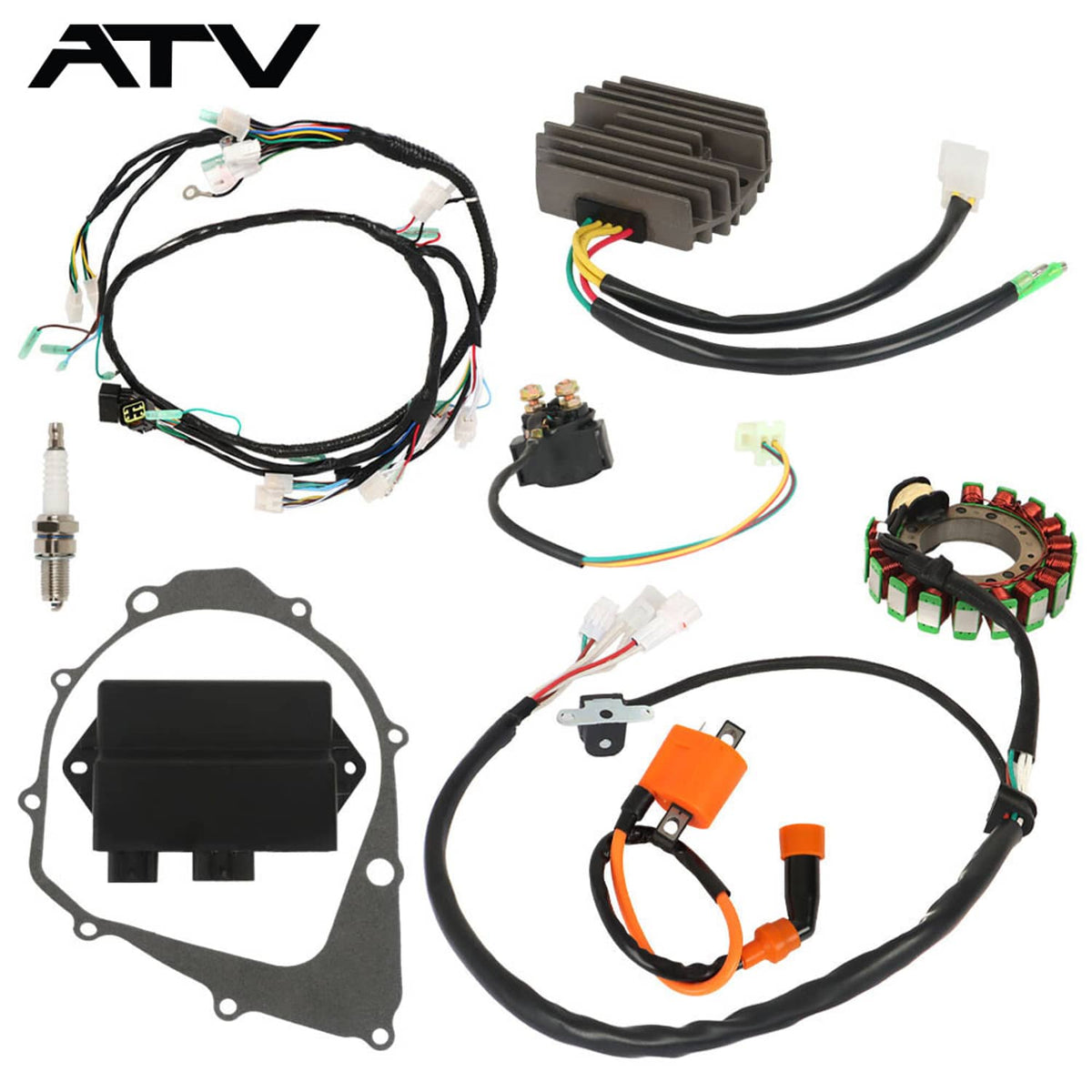 Solidspare Magneto Stator+Ignition Coil+Wire Harness CDI Kit For Yamaha Warrior 350 YFM350X