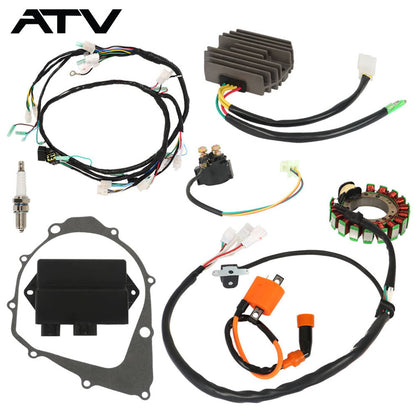 Solidspare Magneto Stator+Ignition Coil+Wire Harness CDI Kit For Yamaha Warrior 350 YFM350X