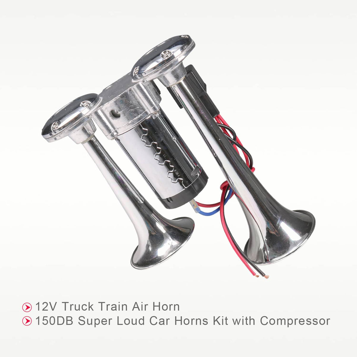 Solidspare Super Loud Car Electric Horn 600DB 12V Dual Trumpets Truck Boat Train Speaker