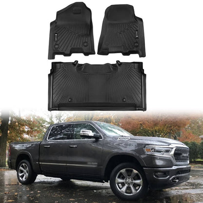 Solidspare For 2019-2026 Dodge Ram 1500 Crew Cab (NOT Classic Models) TPE Floor Mats Set