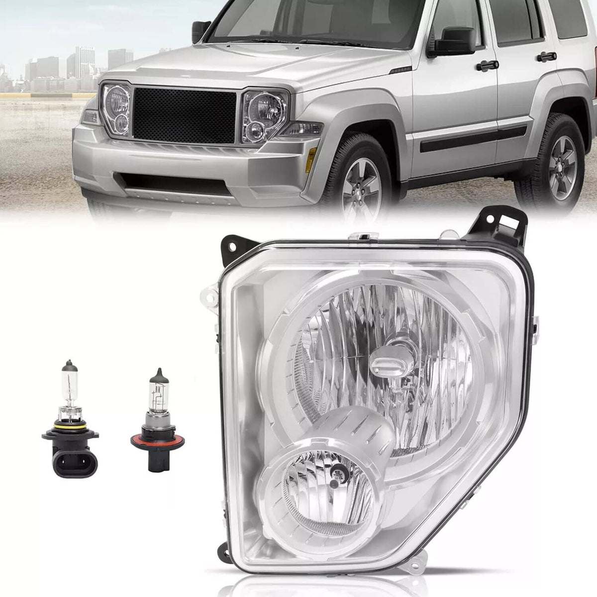 Solid Spare Headlight Lamp Driver Side W/Fog Light For JEEP Liberty 2008-2012 #CH2502196 LH