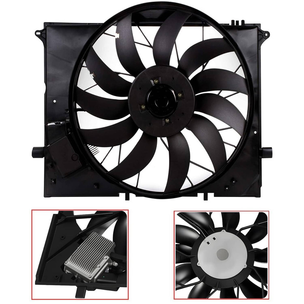 Solidspare Radiator Cooling Fan Assembly 2205000193 For 2000-2006 MERCEDES-BENZ S430 S500